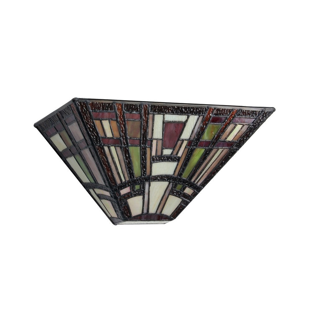 Chloe Lighting Hopkins Tiffany-Style Mission 1 Light Wall Sconce 12’’ Wide CHL-CH33292MS12-WS1