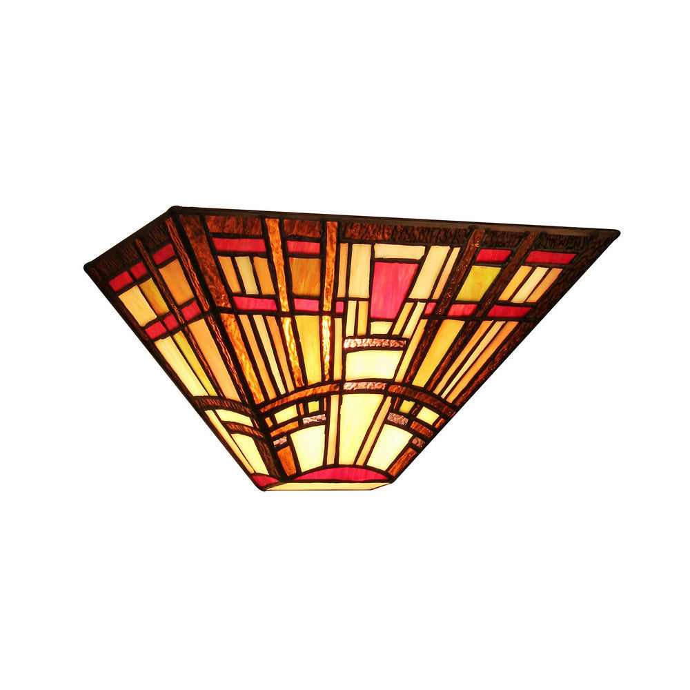 Chloe Lighting Hopkins Tiffany-Style Mission 1 Light Wall Sconce 12" Wide