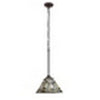 CHLOE Lighting KINSEY Tiffany-Style Blackish Bronze 1-Light Mission Mini-Pendant 8’’ Shade CHL-CH33293MS08-DP1