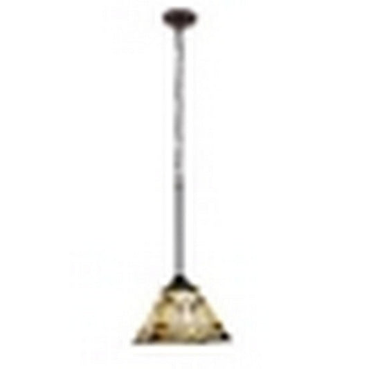 CHLOE Lighting KINSEY Tiffany-Style Blackish Bronze 1-Light Mission Mini-Pendant 8" Shade