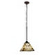 CHLOE Lighting KINSEY Tiffany-Style Blackish Bronze 1-Light Mission Mini-Pendant 8" Shade