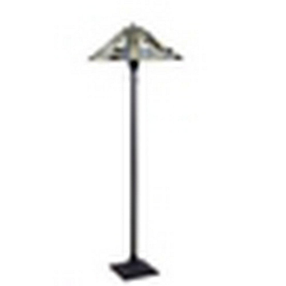CHLOE Lighting KINSEY Tiffany-Style Blackish Bronze 2-Light Mission Floor Lamp 18’’ Shade CHL-CH33293MS18-FL2