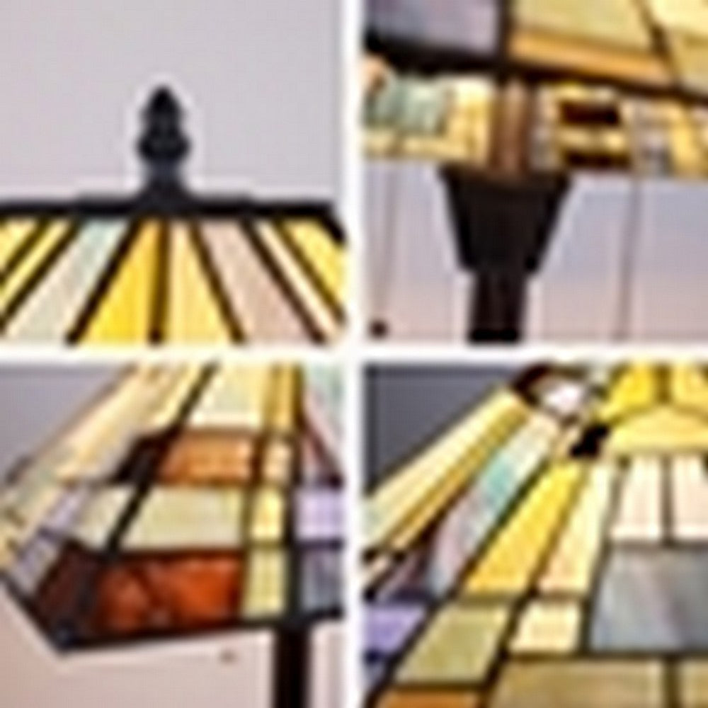 CHLOE Lighting KINSEY Tiffany-Style Blackish Bronze 2-Light Mission Floor Lamp 18’’ Shade CHL-CH33293MS18-FL2