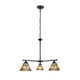 CHLOE Lighting KINSEY Mission Tiffany-style Blackish Bronze 3 Light Mini Chandelier 27’’ Wide CHL-CH33293MS27-EE3