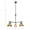 CHLOE Lighting KINSEY Mission Tiffany-style Blackish Bronze 3 Light Mini Chandelier 27’’ Wide CHL-CH33293MS27-EE3
