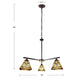 CHLOE Lighting KINSEY Mission Tiffany-style Blackish Bronze 3 Light Mini Chandelier 27’’ Wide CHL-CH33293MS27-EE3