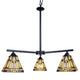 CHLOE Lighting KINSEY Mission Tiffany-style Blackish Bronze 3 Light Mini Chandelier 27" Wide