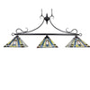 CHLOE Lighting KINSEY Mission Tiffany-style Blackish Bronze 3 Light Island Pendant 47’’ Wide CHL-CH33293MS47-IL3