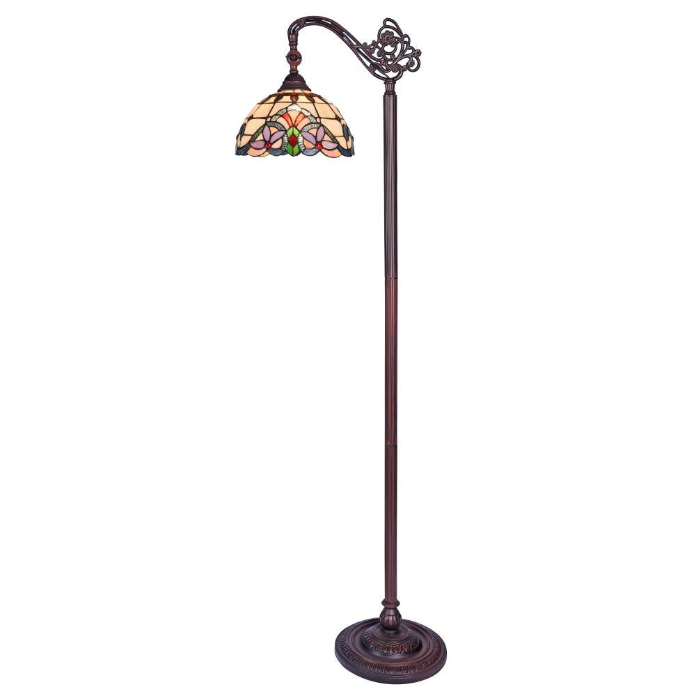CHLOE Lighting COOPER Tiffany-style 1 Light Reading Floor Lamp 11" Wide