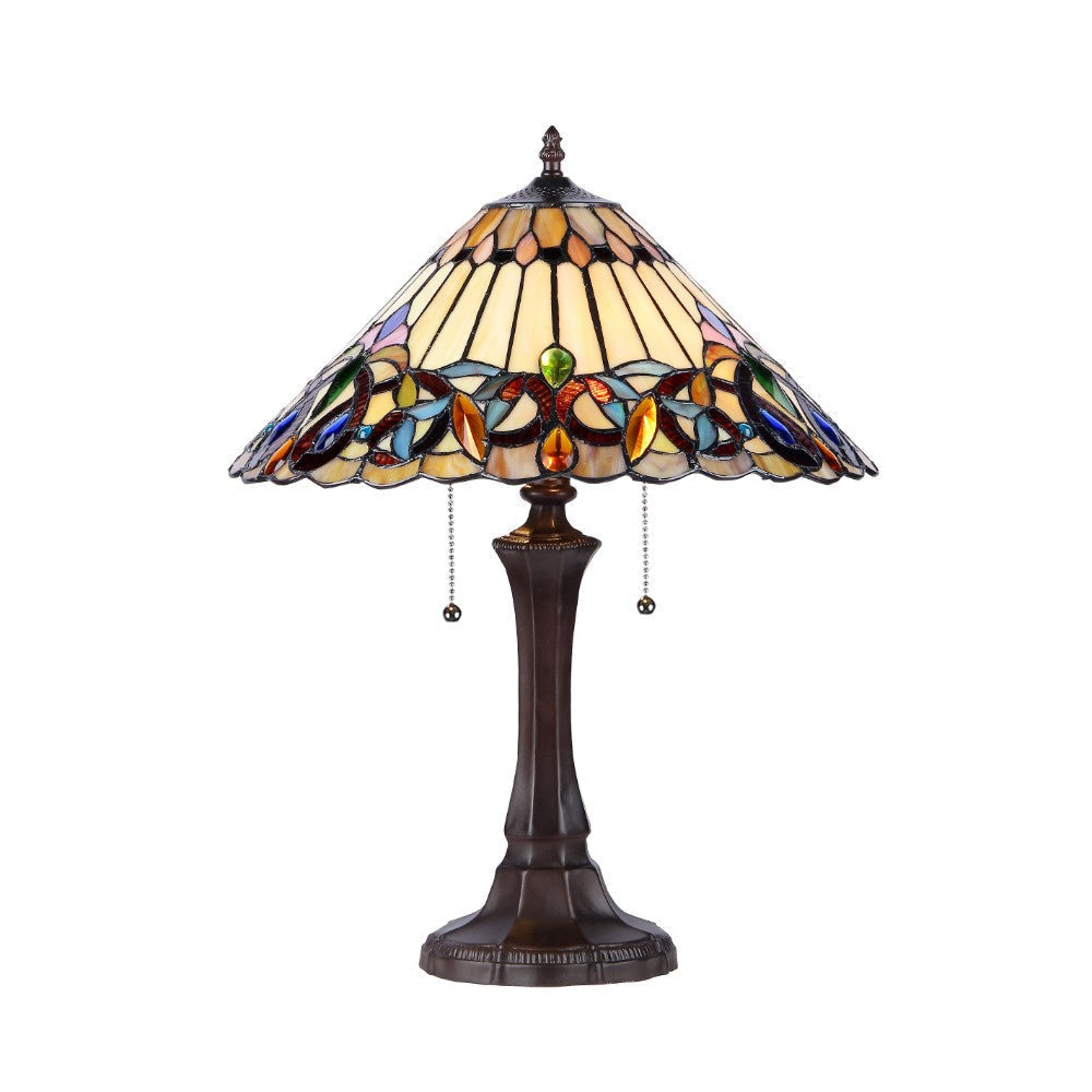 CHLOE Lighting AMBROSE Tiffany-style 2 Light Victorian Table Lamp 16" Shade