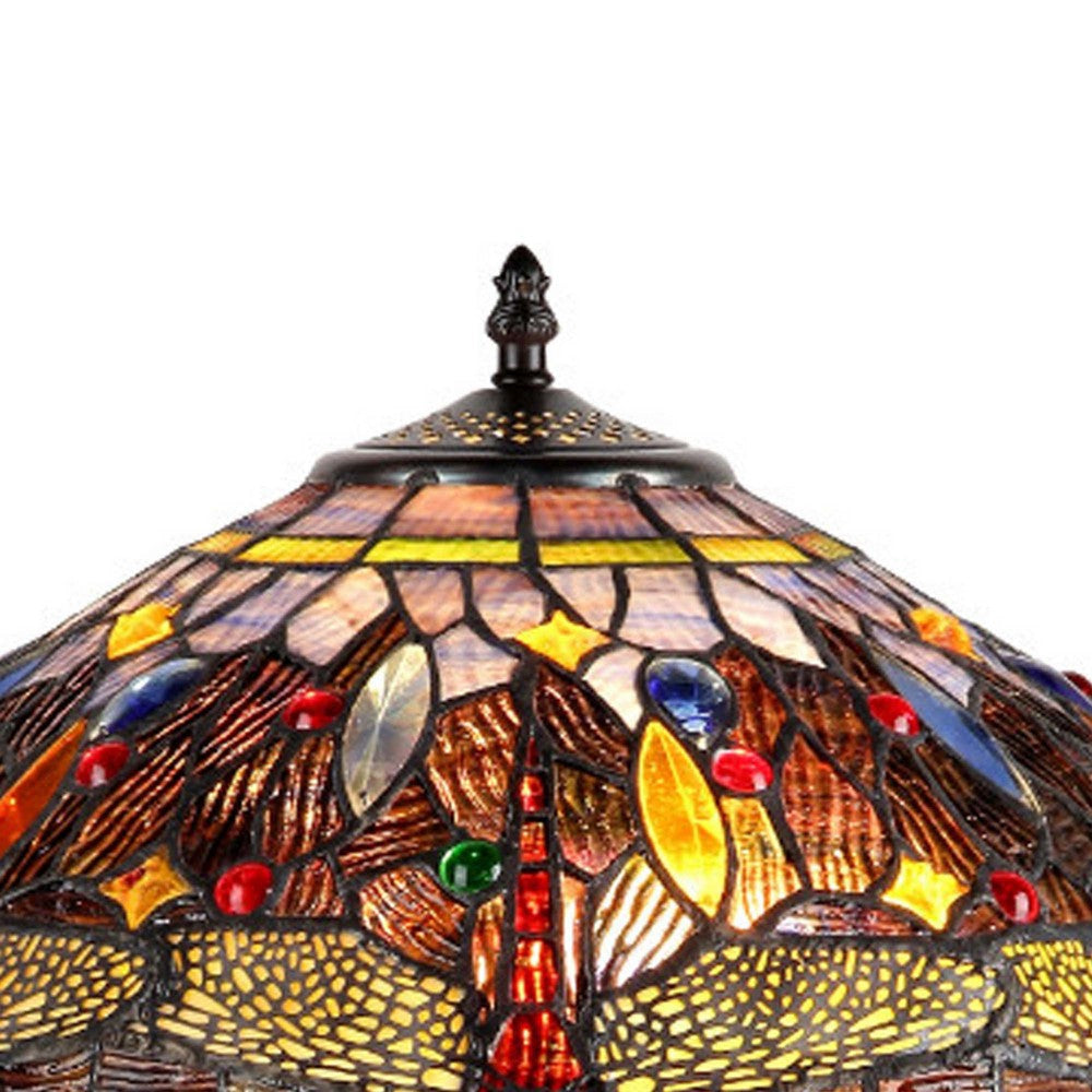 CHLOE Lighting DRAGAN Tiffany-style 2 Light Dragonfly Table Lamp 16’’ Shade CHL-CH33341DY16-TL2