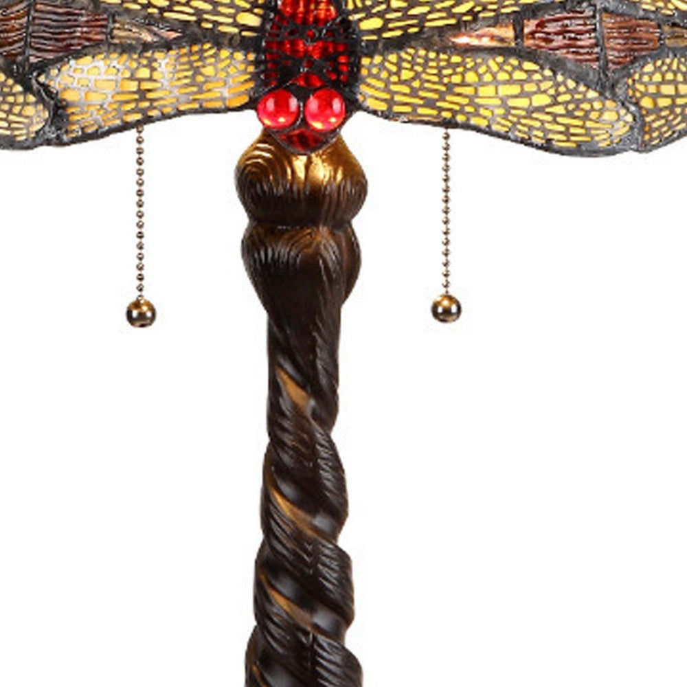 CHLOE Lighting DRAGAN Tiffany-style 2 Light Dragonfly Table Lamp 16’’ Shade CHL-CH33341DY16-TL2