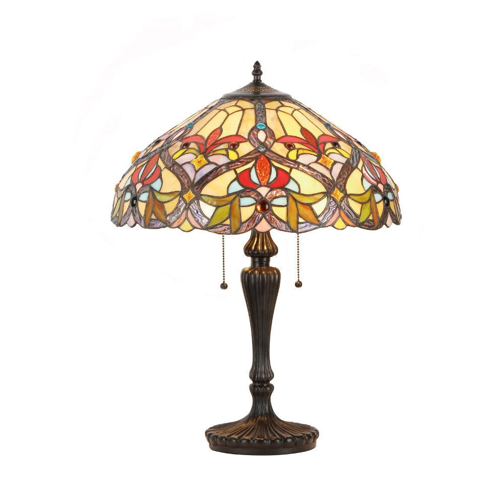 CHLOE Lighting BYRON Tiffany-style 2 Light Victorian Table Lamp 18" Shade