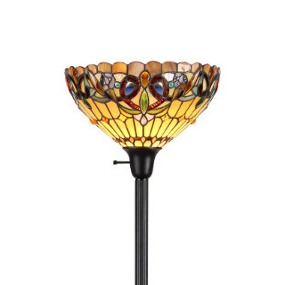 SERENITY Tiffany-style 1 Light Victorian Torchiere Floor Lamp 14’’ Shade CHL-CH33353VR14-TF1