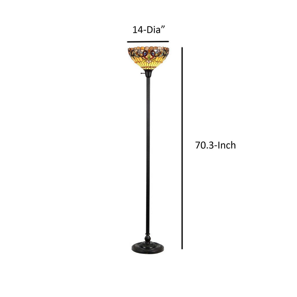 SERENITY Tiffany-style 1 Light Victorian Torchiere Floor Lamp 14’’ Shade CHL-CH33353VR14-TF1