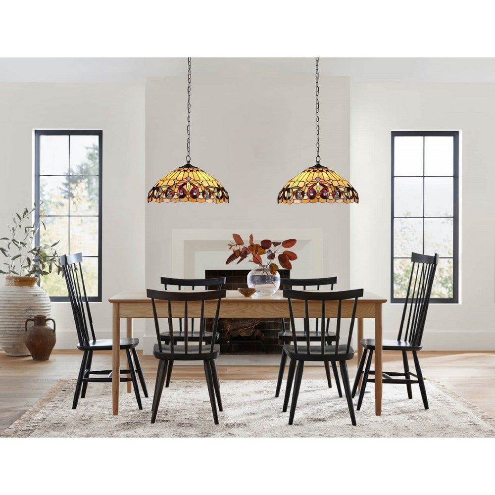CHLOE Lighting SERENITY Victorian Tiffany-style Dark Bronze 2 Light Pendant 16’’ Wide CHL-CH33353VR16-DH2