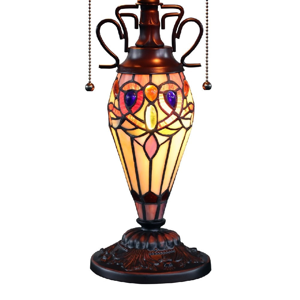 CHLOE Lighting SERENITY Tiffany-style Dark Bronze 3 Light Double Lit Table Lamp 16’’ Shade CHL-CH33353VR16-DT3
