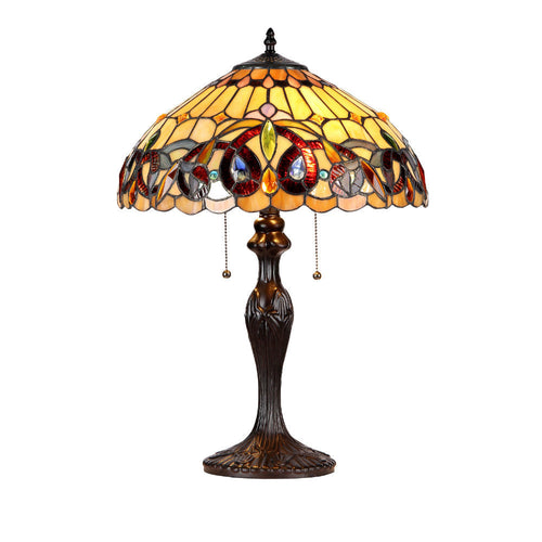 CHLOE Lighting SERENITY Tiffany-style 2 Light Victorian Table Lamp 16" Shade