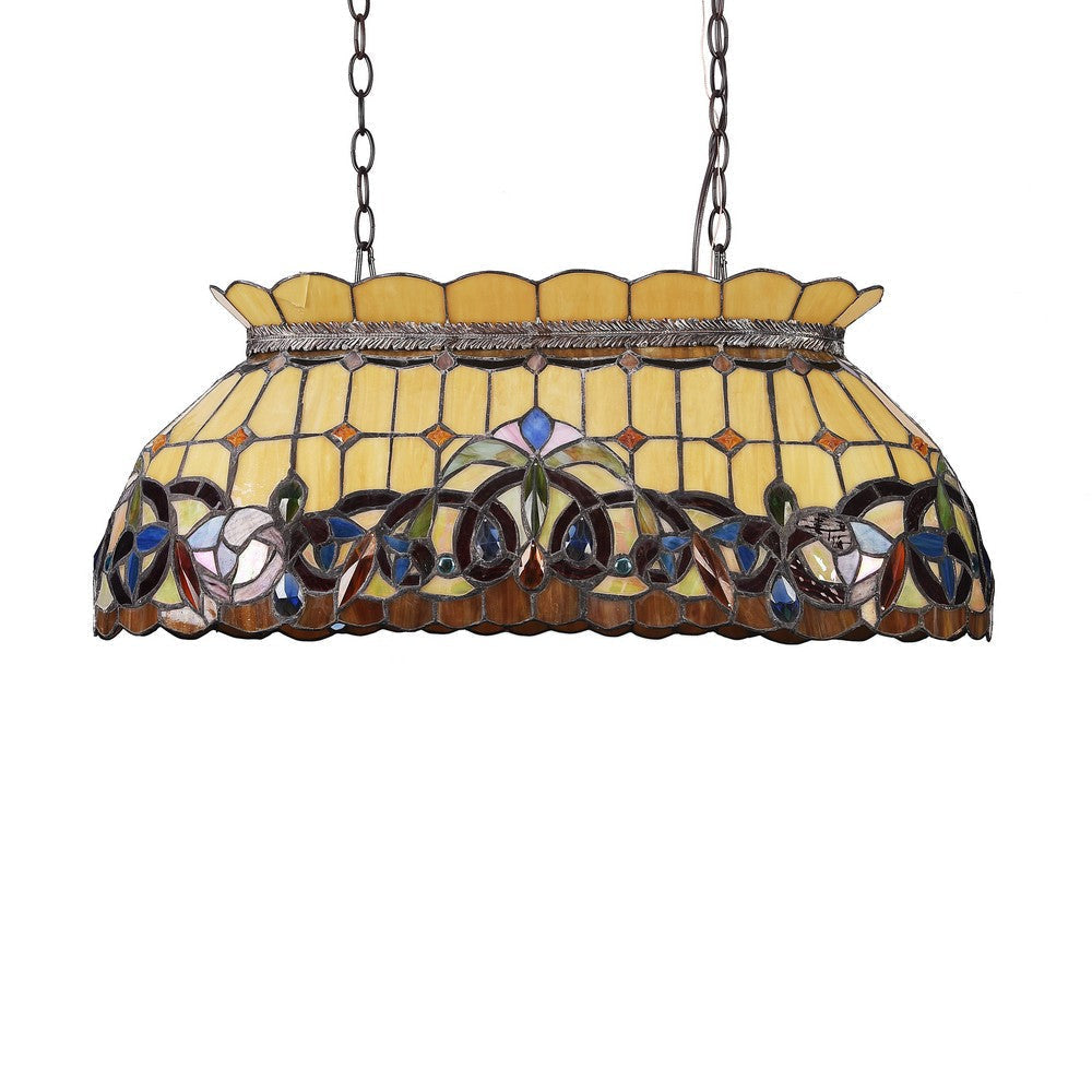 Lighting SERENITY Victorian 3 Light Dark Bronze Island Pendant 28’’ Wide CHL-CH33353VR28-IL3