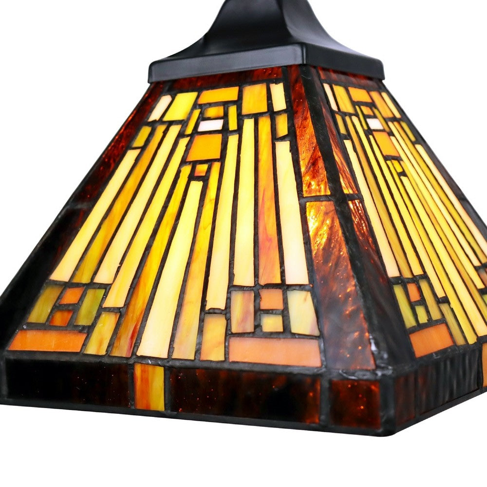 CHLOE Lighting INNES Mission Tiffany-Style Blackish Bronze 1 Light Mini Pendant 8’’ Wide CHL-CH33359MR08-DP1