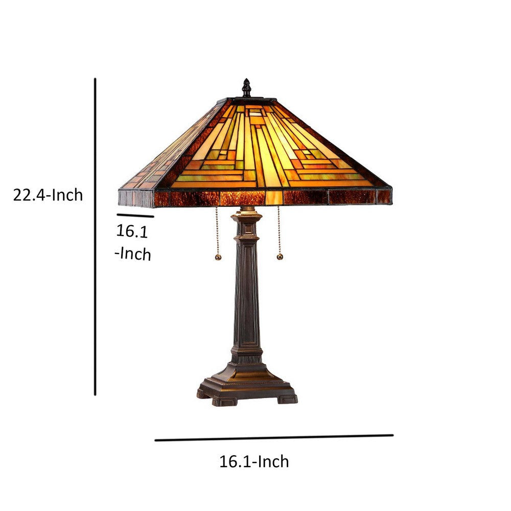 CHLOE Lighting INNES Tiffany-style 2 Light Mission Table Lamp 16’’ Shade CHL-CH33359MR16-TL2