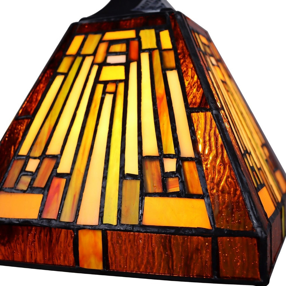 CHLOE Lighting INNES Mission Tiffany-Style Blackish Bronze 3 Light Mini Chandelier 27’’ Wide CHL-CH33359MR27-EE3