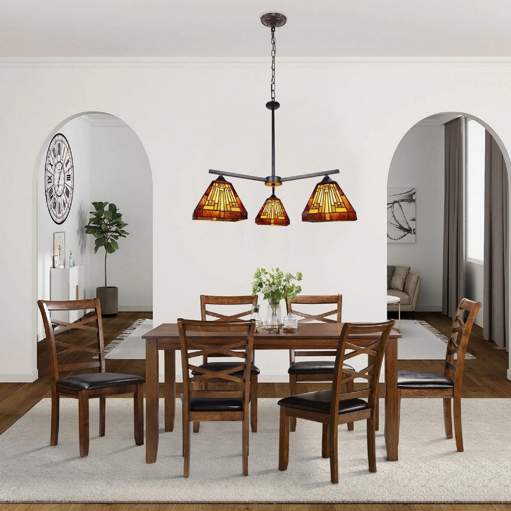 CHLOE Lighting INNES Mission Tiffany-Style Blackish Bronze 3 Light Mini Chandelier 27’’ Wide CHL-CH33359MR27-EE3