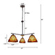 CHLOE Lighting INNES Mission Tiffany-Style Blackish Bronze 3 Light Mini Chandelier 27’’ Wide CHL-CH33359MR27-EE3