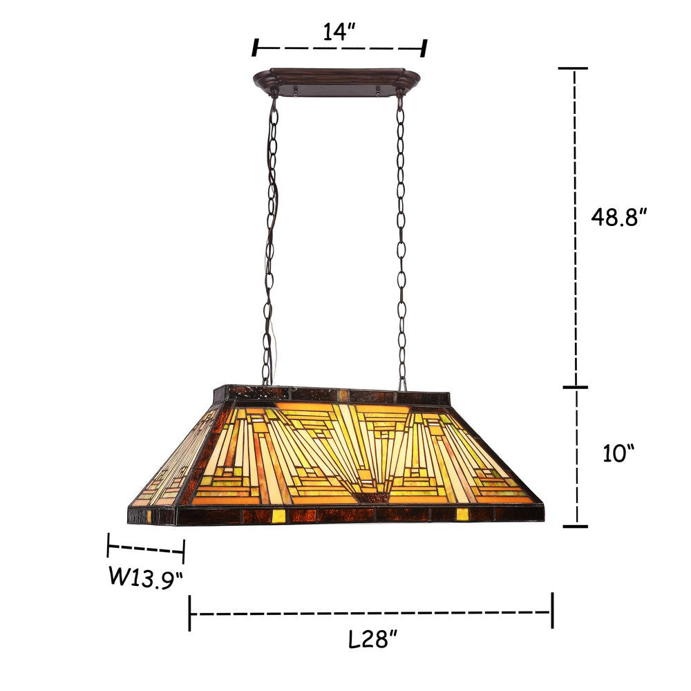Lighting INNES Mission 3 Light Blackish Bronze Island Pendant 28’’ Wide CHL-CH33359MR28-IL3