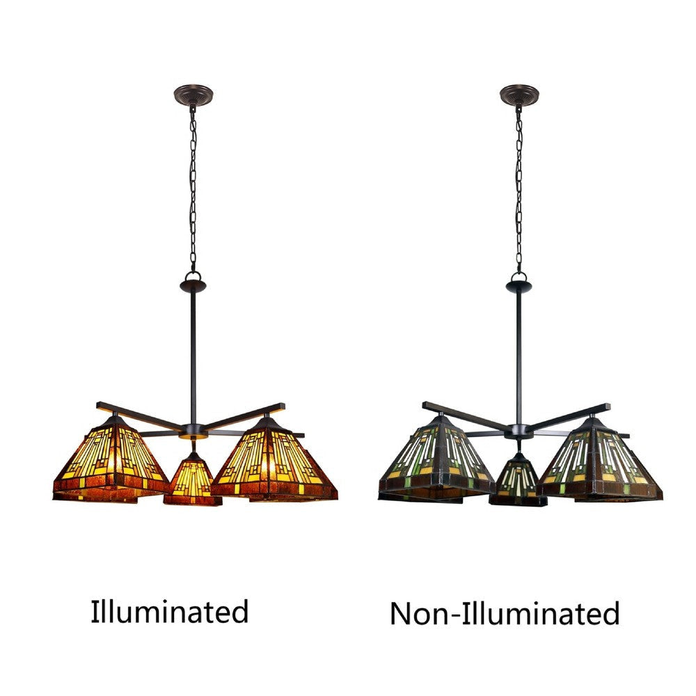 CHLOE Lighting INNES Mission Tiffany-Style Blackish Bronze 5 Light Large Chandelier 30’’ Wide CHL-CH33359MR30-EE5
