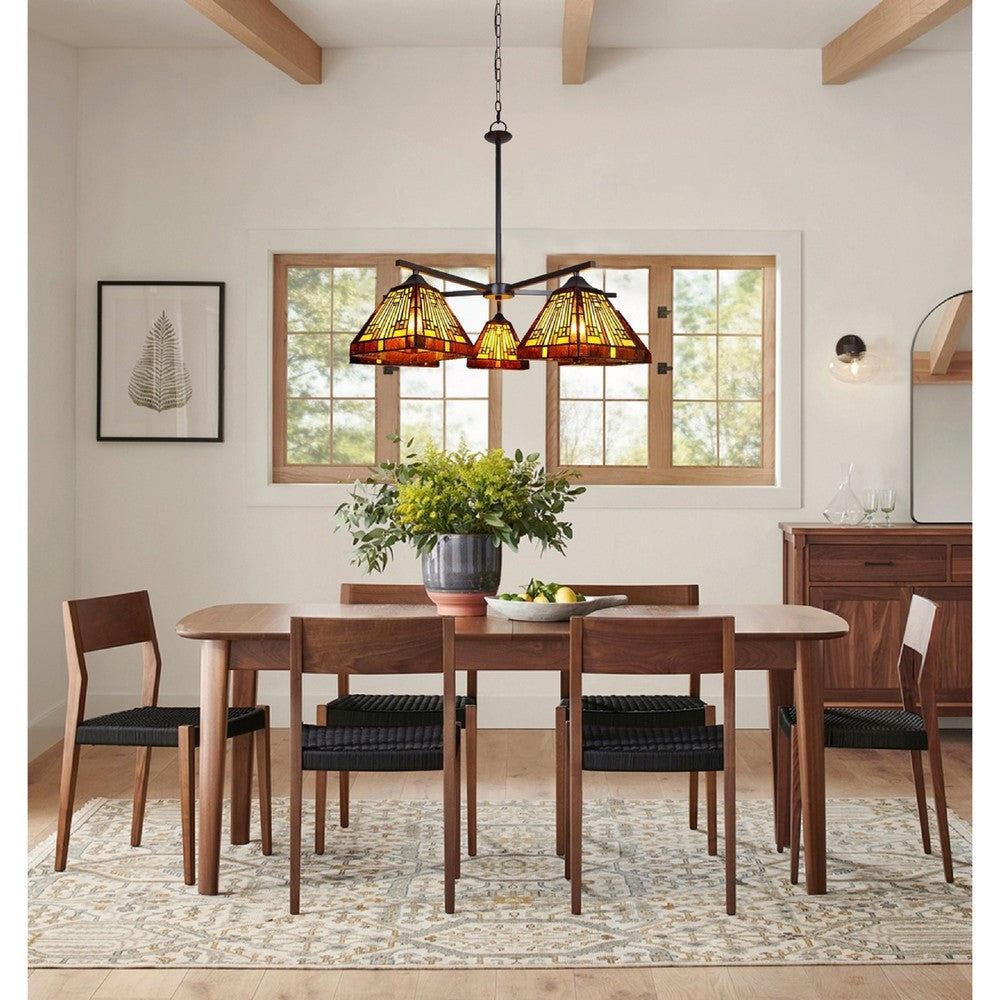 CHLOE Lighting INNES Mission Tiffany-Style Blackish Bronze 5 Light Large Chandelier 30’’ Wide CHL-CH33359MR30-EE5
