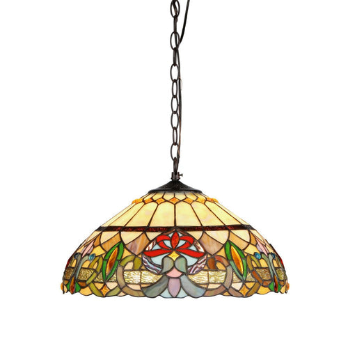 HESTER Tiffany-style 2 Light Victorian Ceiling Pendant Fixture 18" Shade