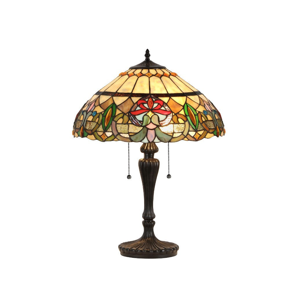 CHLOE Lighting HESTER Tiffany-style 2 Light Victorian Table Lamp 18" Shade