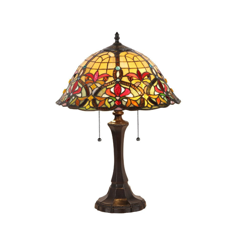 CHLOE Lighting BERTRAM Tiffany-style 2 Light Victorian Table Lamp 18" Shade