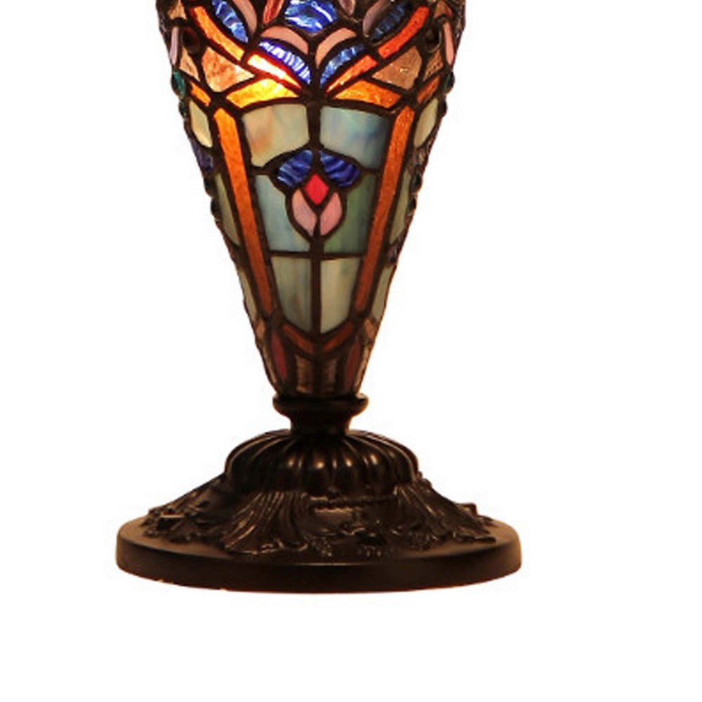 Victorian Design Glass Table Lamp with Trophy Style Base Multicolor CHL-CH33473BV18-DT3