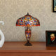 Victorian Design Glass Table Lamp with Trophy Style Base, Multicolor