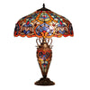 Victorian Design Glass Table Lamp with Trophy Style Base, Multicolor
