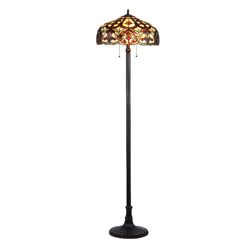 CHLOE Lighting SADIE Tiffany-style 2 Light Victorian Floor Lamp 18" Shade