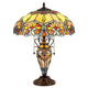 22 Inch 3 Light Tiffany Style Floral Table Lamp, Multicolor