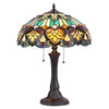 2 Light Tiffany Aluminum Dome Shape Table Lamp, Multicolor