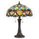 2 Light Tiffany Aluminum Dome Shape Table Lamp, Multicolor