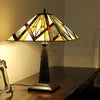 BEDIVERE Tiffany-style 2 Light Mission Table Lamp 16" Shade