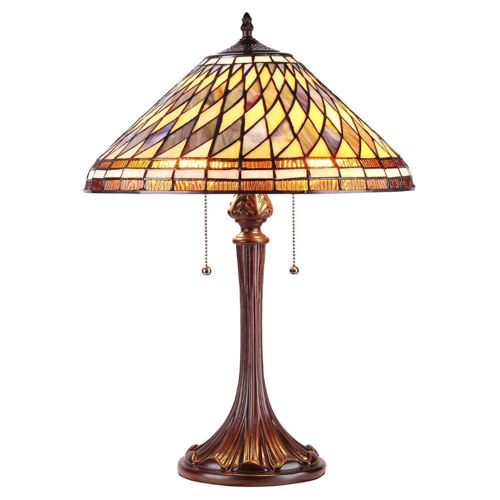 PERCY Tiffany-style 2 Light Mission Table Lamp 16" Shade