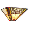 Metal Wall Scone with Tiffany Style Glass Shade, Multicolor