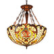 CHLOE Lighting PAULINE Tiffany-style 4 Light Inverted Ceiling Pendant 24" Shade