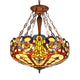 CHLOE Lighting HALINA Tiffany-style 4 Light Inverted Ceiling Pendant 24" Shade