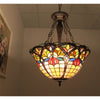 LORETTA Tiffany-style Victorian 3 Light Inverted Ceiling Pendant 20’’ Shade CHL-CH36823GV20-UH3