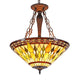 CHLOE Lighting AIKEN Tiffany-style 3 Light Inverted Ceiling Pendant 20" Shade