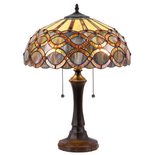 CHLOE Lighting PRISMA Tiffany-style 2 Light Table Lamp 16" Shade