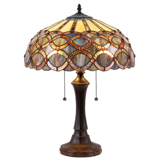 CHLOE Lighting PRISMA Tiffany-style 2 Light Table Lamp 16" Shade